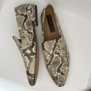 Steven By Steve Madden Snakeskin Slip On Pointed Toe Loafers Shoes Size 9‎